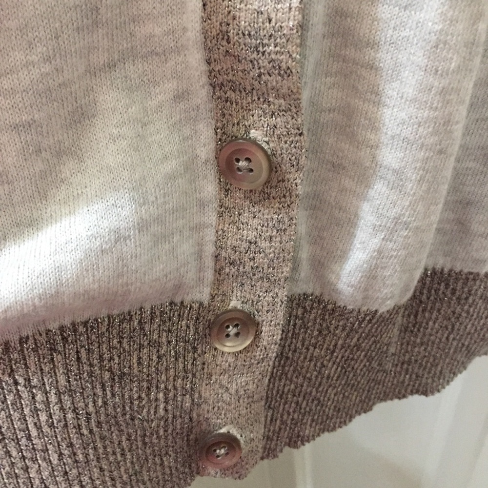 Button Front Gray Cardigan Large - Picture 3 of 6